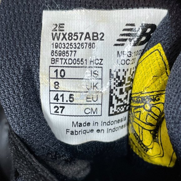 New Balance 857v2 Black Cross Training Shoes - Picture 8 of 9
